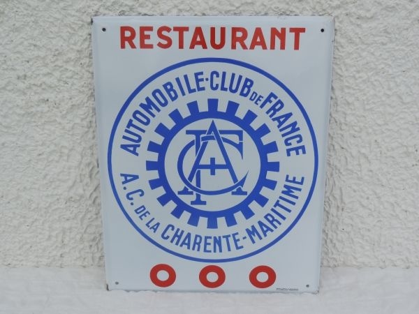 Plaque émaillée Automobile Club de FRANCE