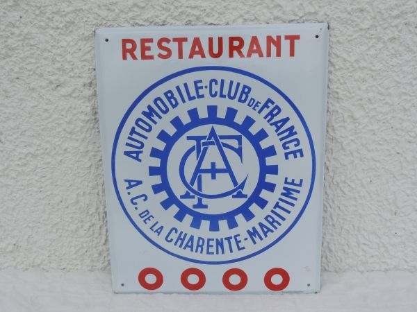 Plaque émaillée Automobile Club de FRANCE
