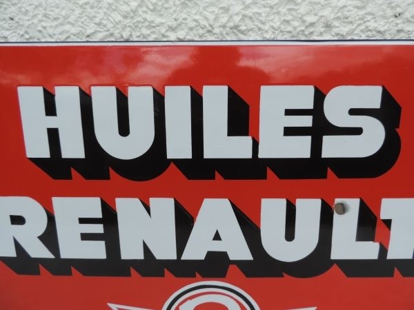 Plaque émaillée HUILES RENAULT