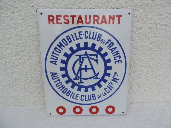 Plaque émaillée Automobile Club de FRANCE