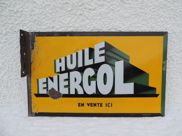 Plaque émaillée Huile Enegol