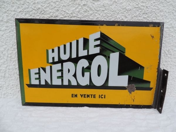 Plaque émaillée Huile Enegol