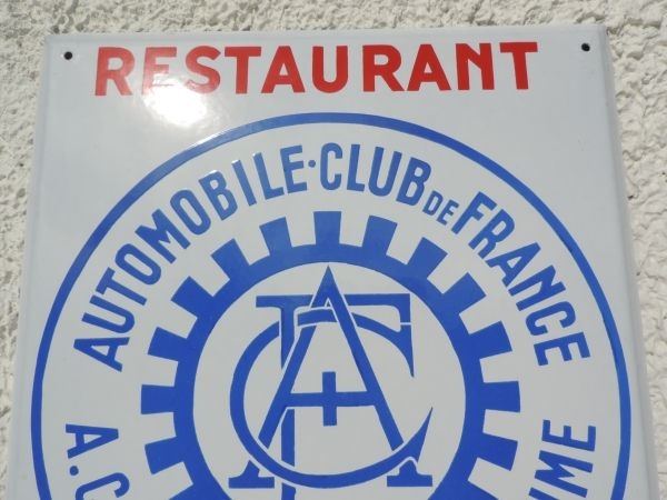 Plaque Automobile Club De FRANCE