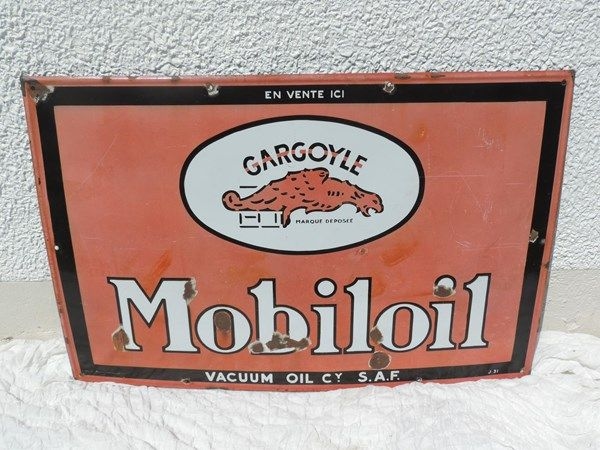 Plaque émaillée Mobiloil