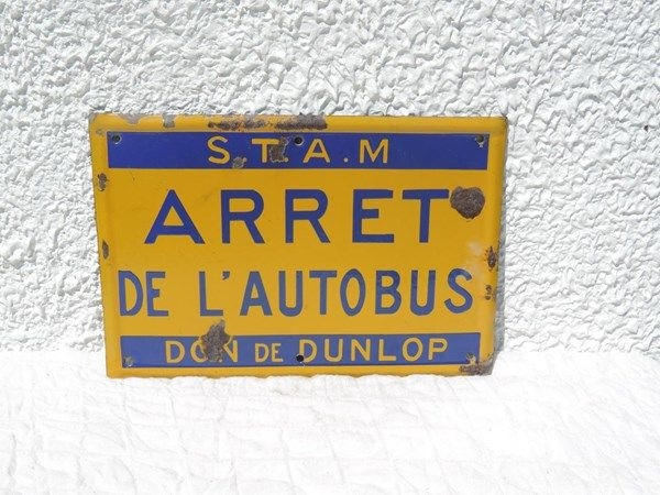 Plaque émaillée STAM Arrêt Autobus