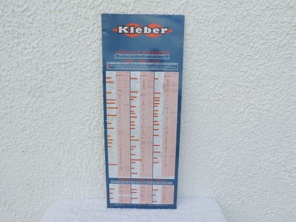 Tôle de gonflage Kléber