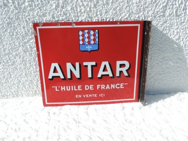 Plaque émaillée drapeau Antar