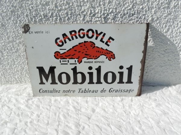 Plaque émaillée Mobiloil