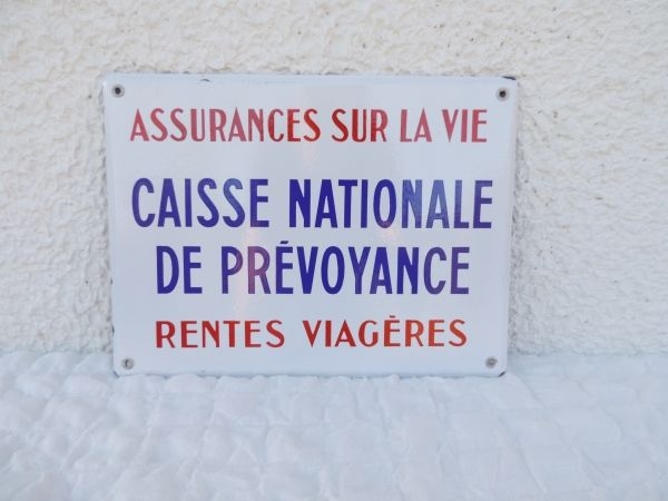 Plaque émaillée Caisse Nationale De Prévoyance
