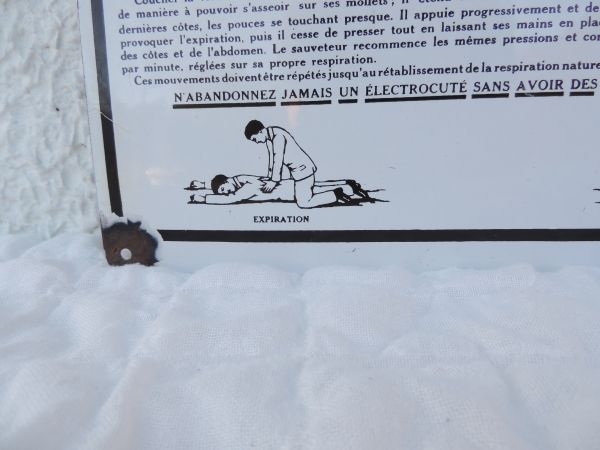 Plaque émaillée d'Instructions