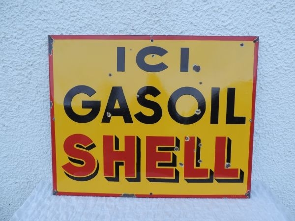 Plaque émaillée SHELL