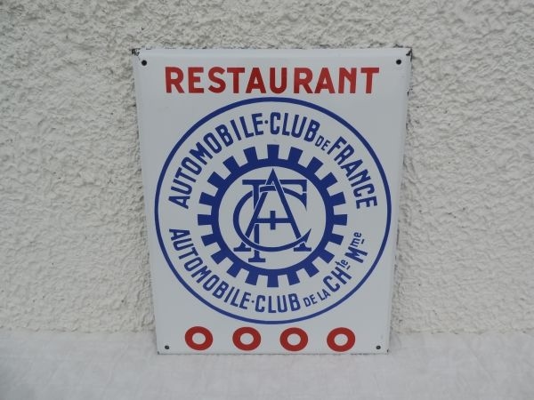 Plaque émaillée AUTOMOBILE CLUB DE FRANCE