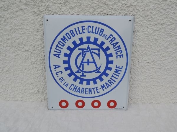 Plaque émaillée AUTOMOBILE CLUB DE FRANCE