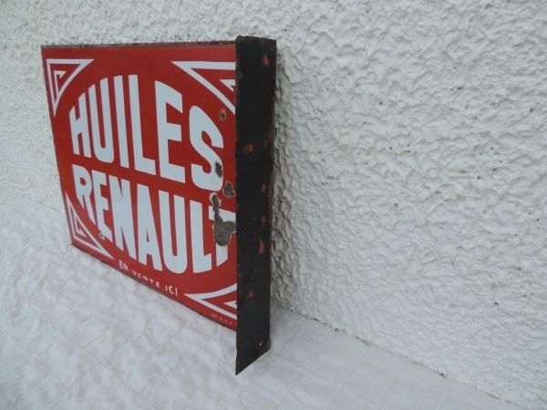 Plaque émaillée HUILES RENAULT