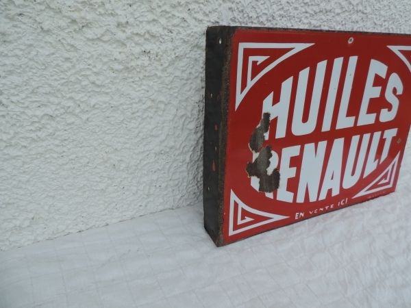 Plaque émaillée HUILES RENAULT
