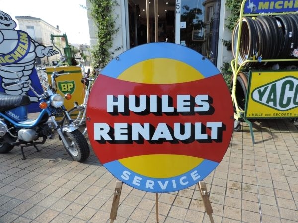 Plaque émaillée HUILES RENAULT