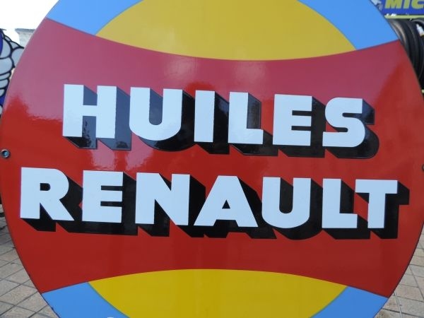 Plaque émaillée HUILES RENAULT