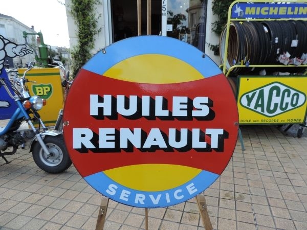 Plaque émaillée HUILES RENAULT