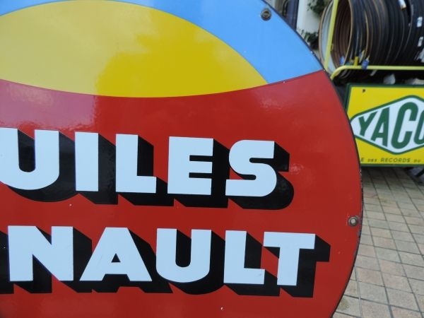 Plaque émaillée HUILES RENAULT