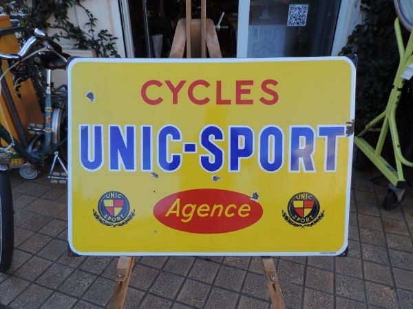 Plaque émaillée Cycles Unic-Sport