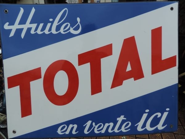 Plaque émaillée Total
